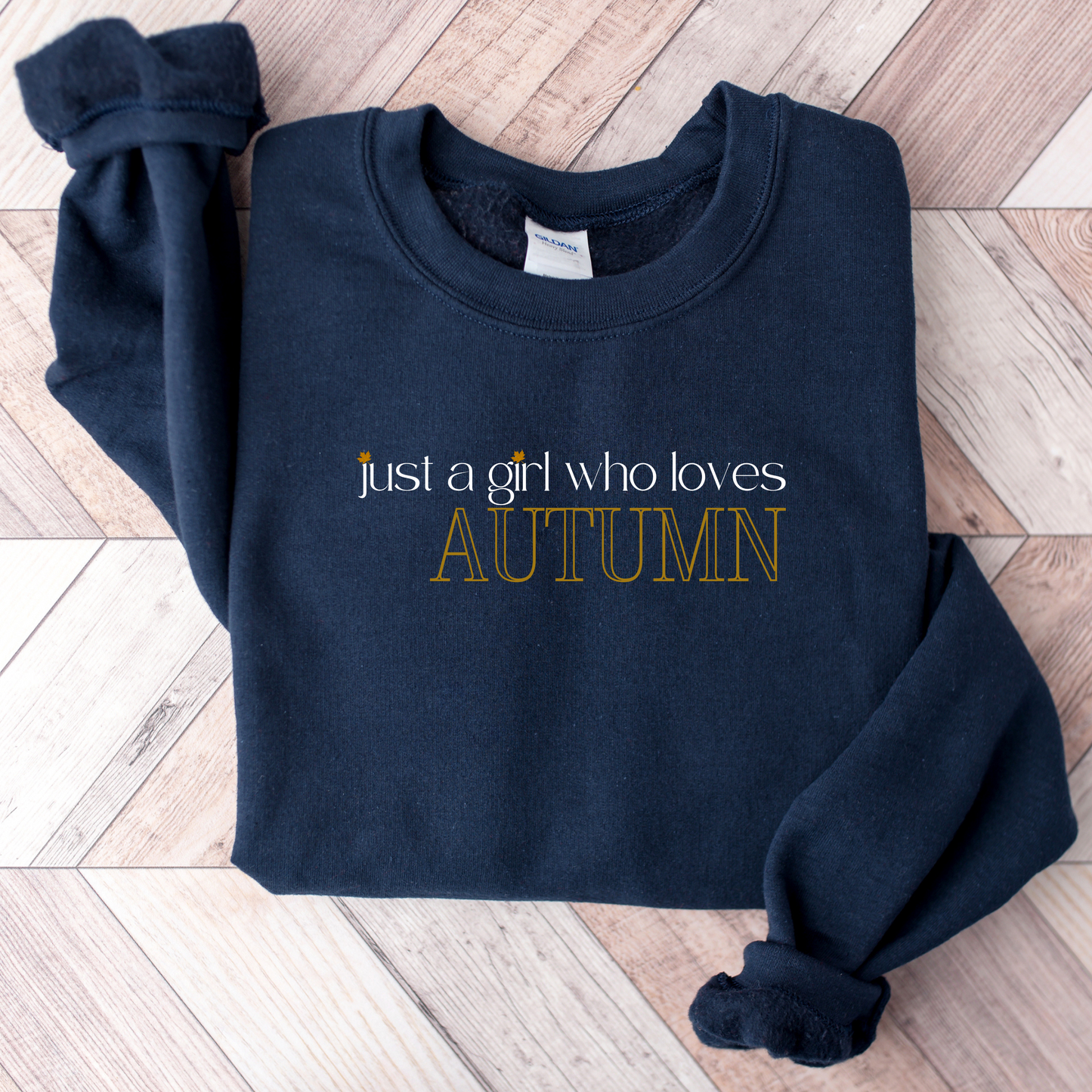 Just a Girl Who Loves Autumn Embroidered Sweatshirt (Dark Colors)