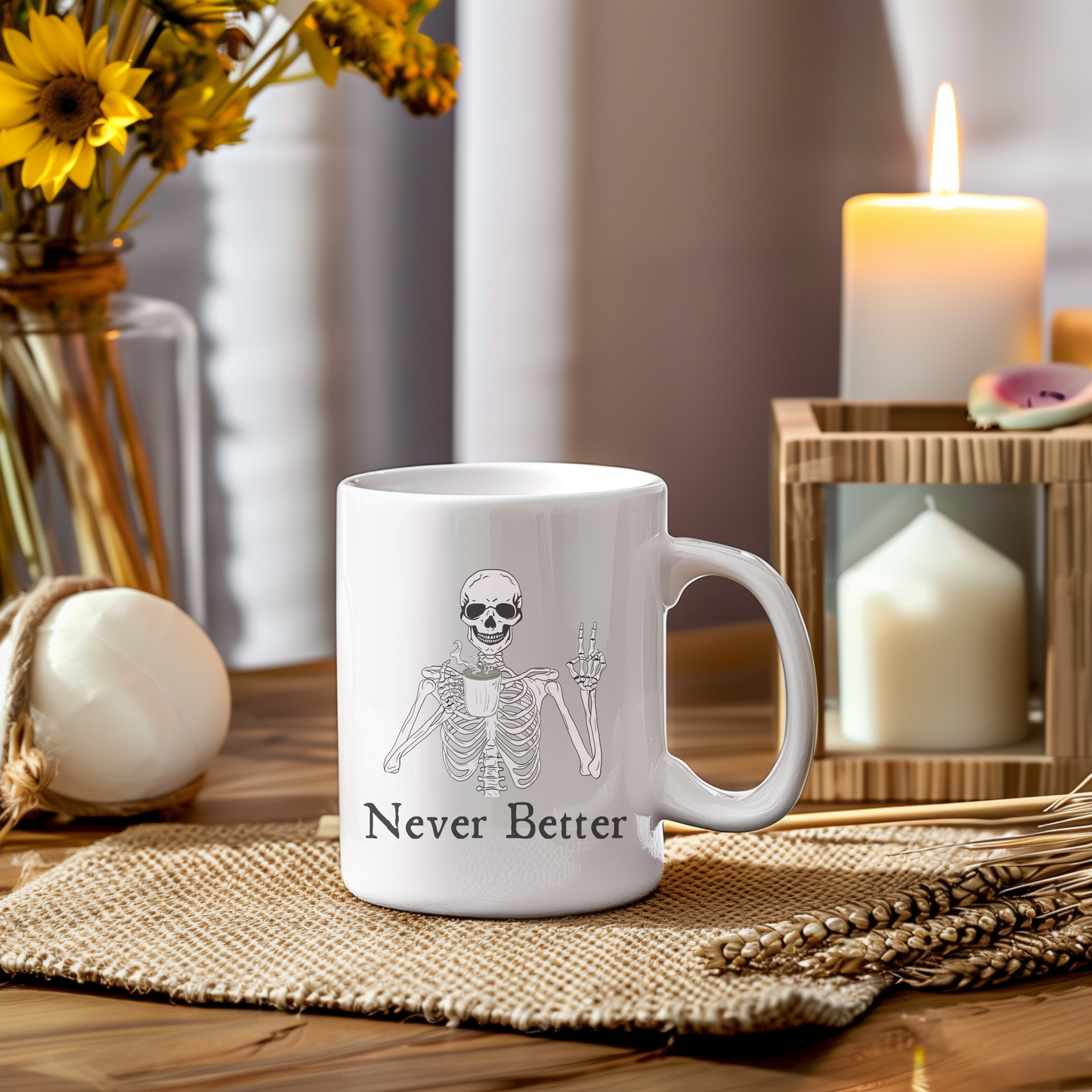 Never Better Skeleton Mug
