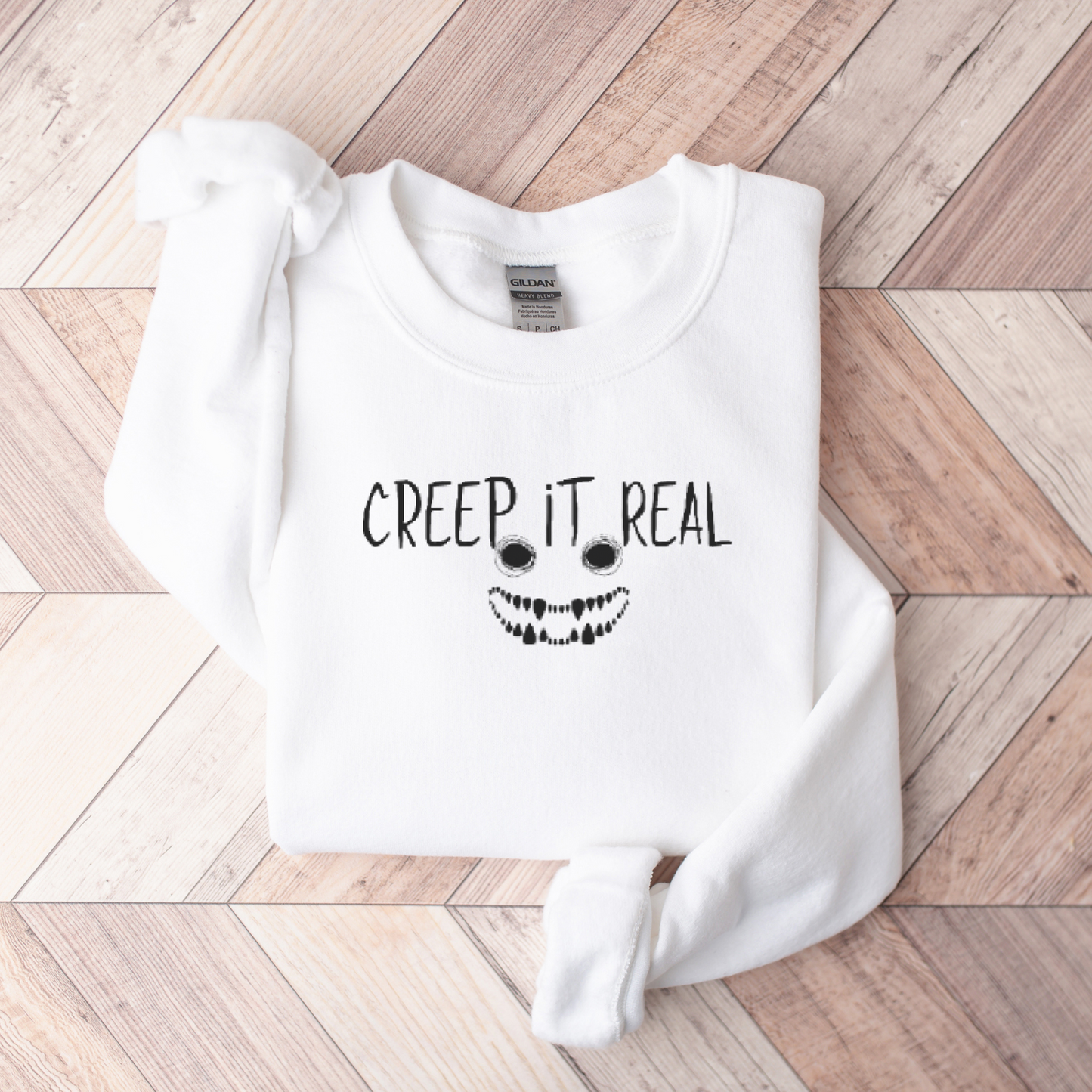 Creep it Real Face Embroidered Sweatshirt