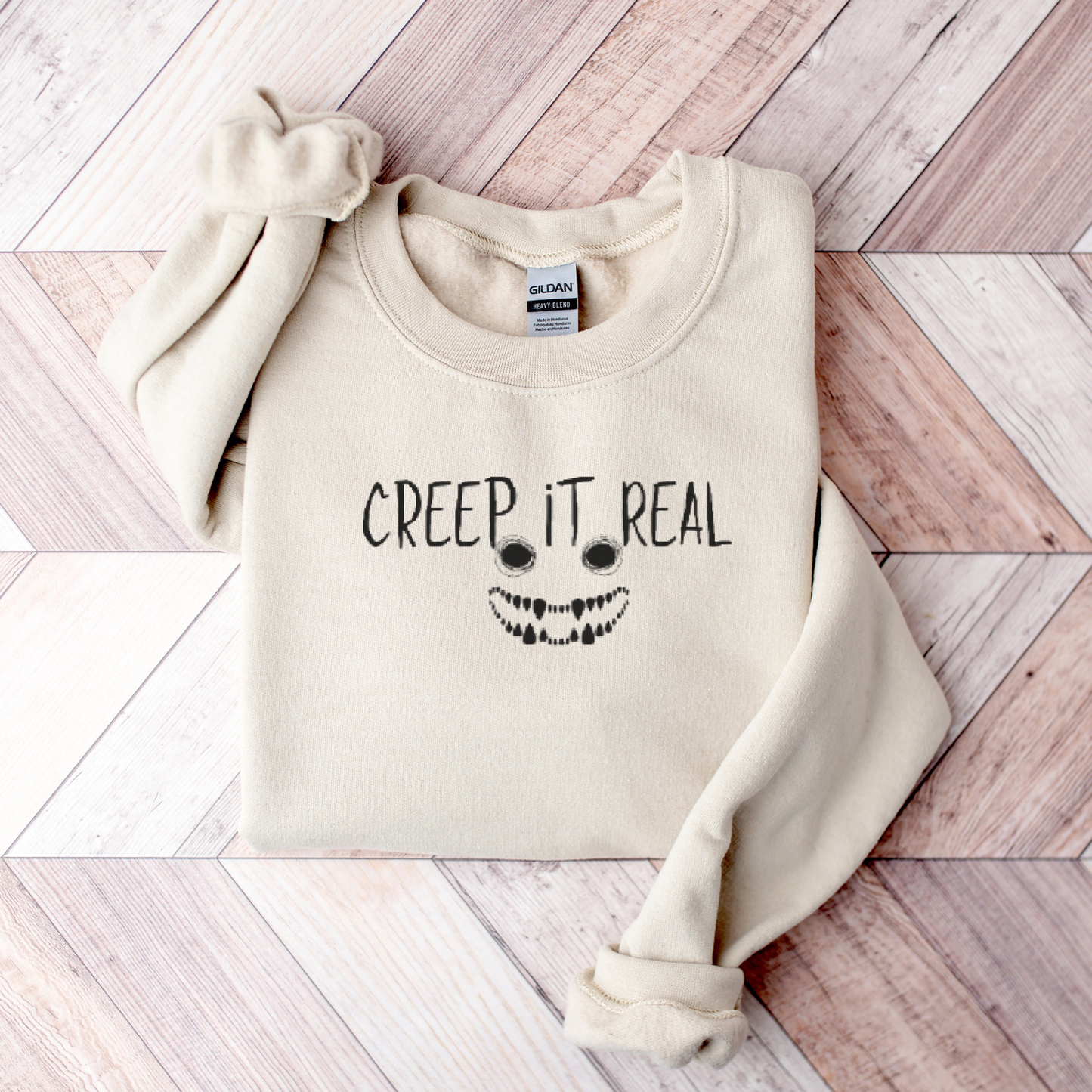 Creep it Real Face Embroidered Sweatshirt