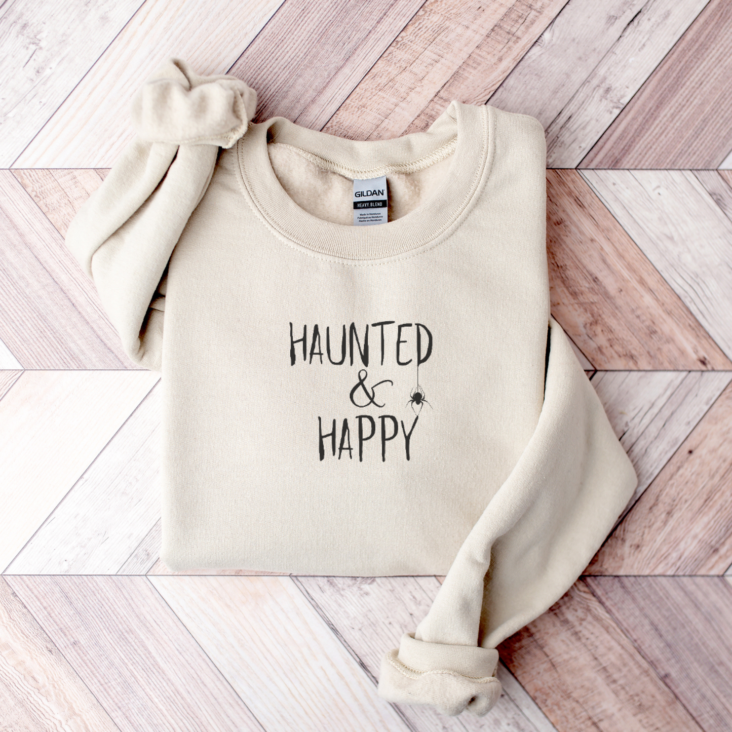 Haunted and Happy Embroidered Sweatshirt