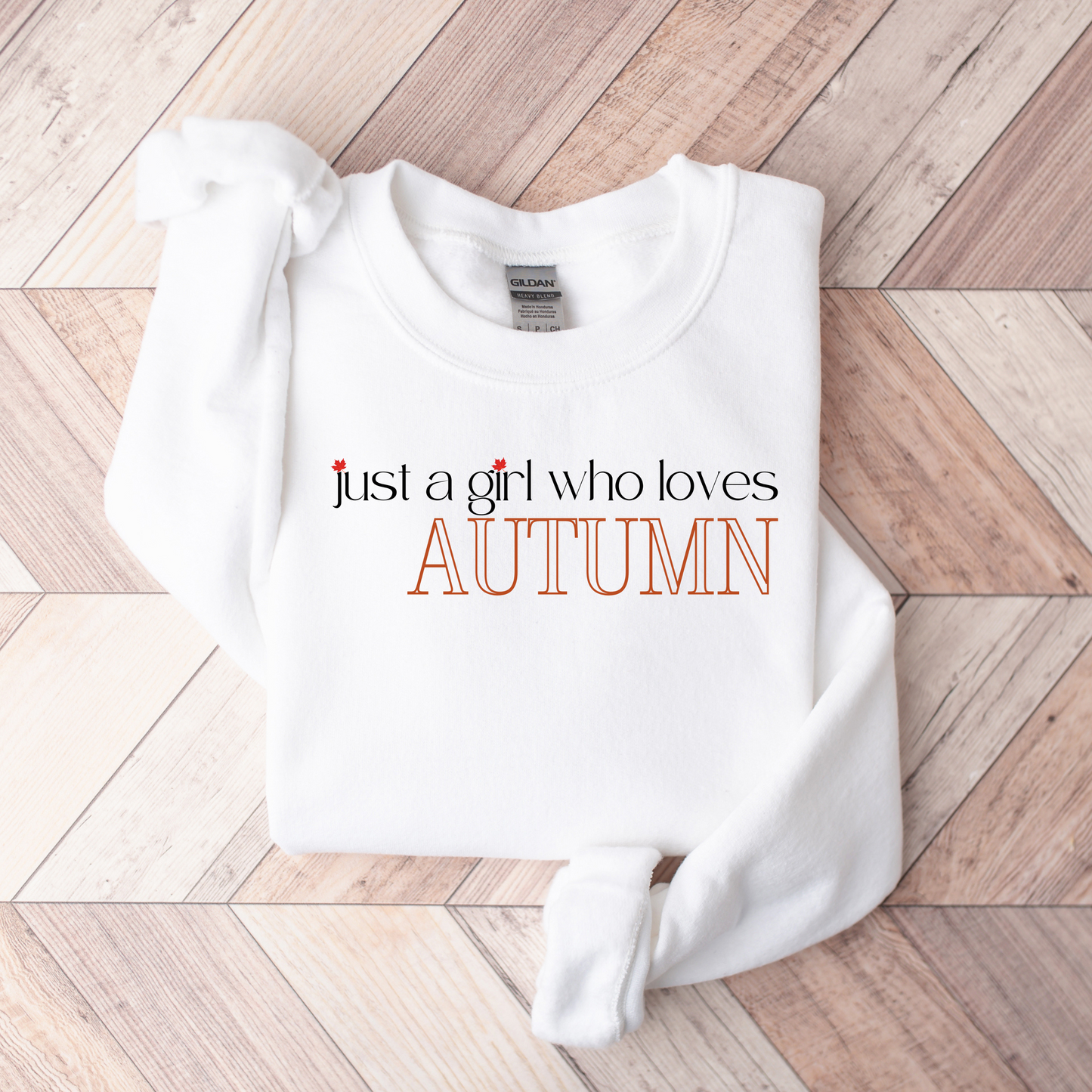 Just a Girl Who Loves Autumn Embroidered Sweatshirt