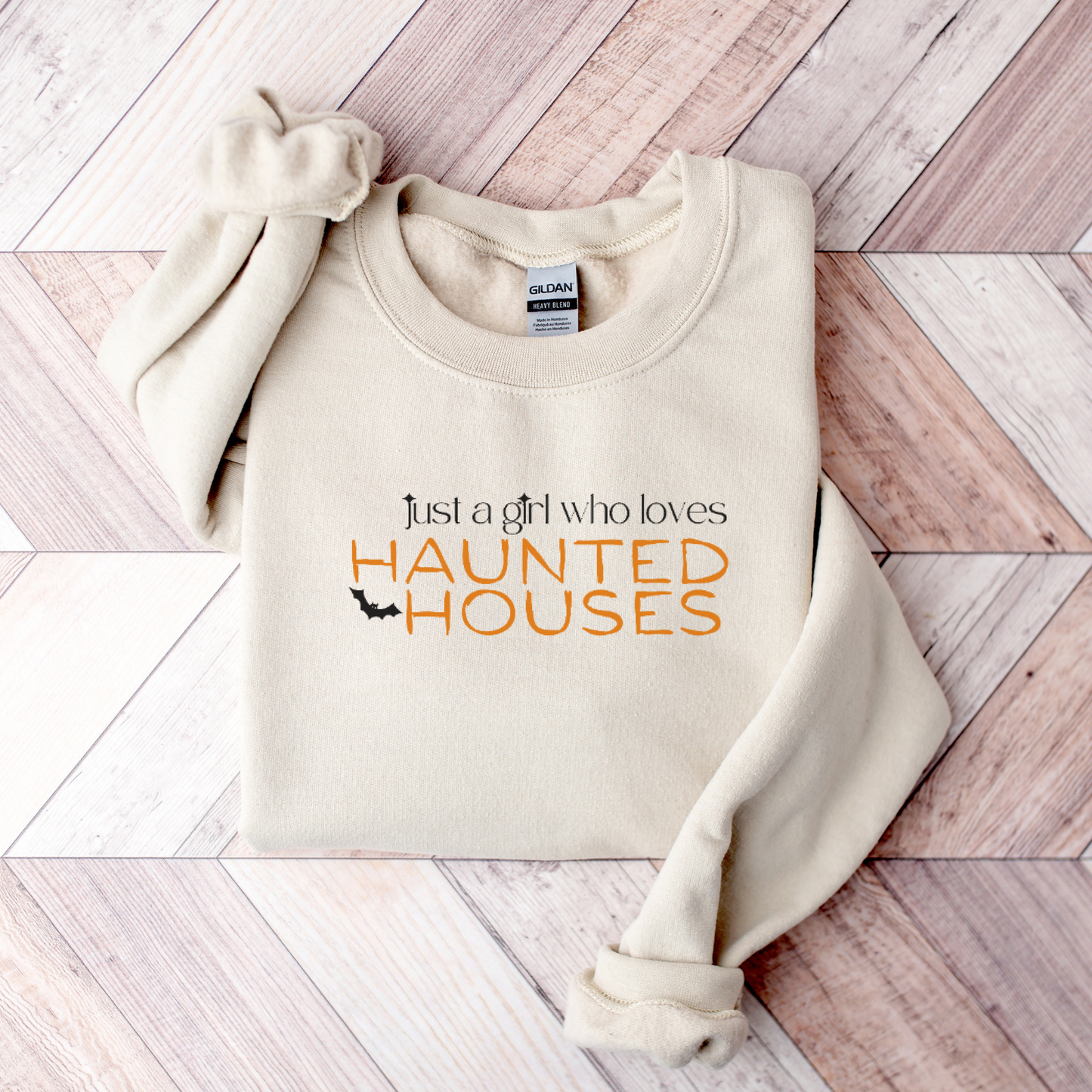 Just a Girl Who Loves Haunted Houses Embroidered Sweatshirt