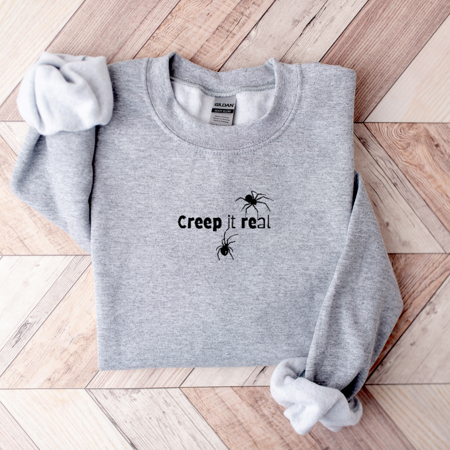 Creep It Real Spiders Embroidered Sweatshirt