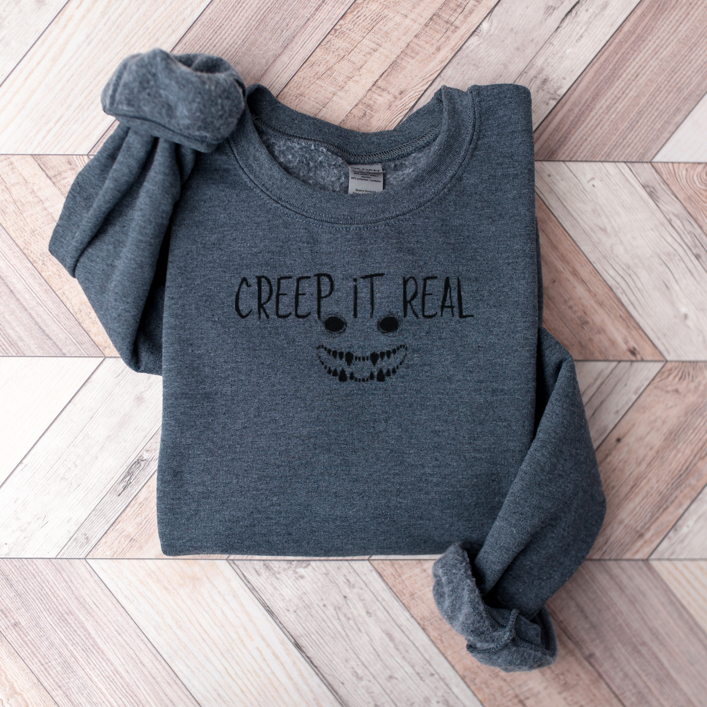 Creep it Real Face Embroidered Sweatshirt