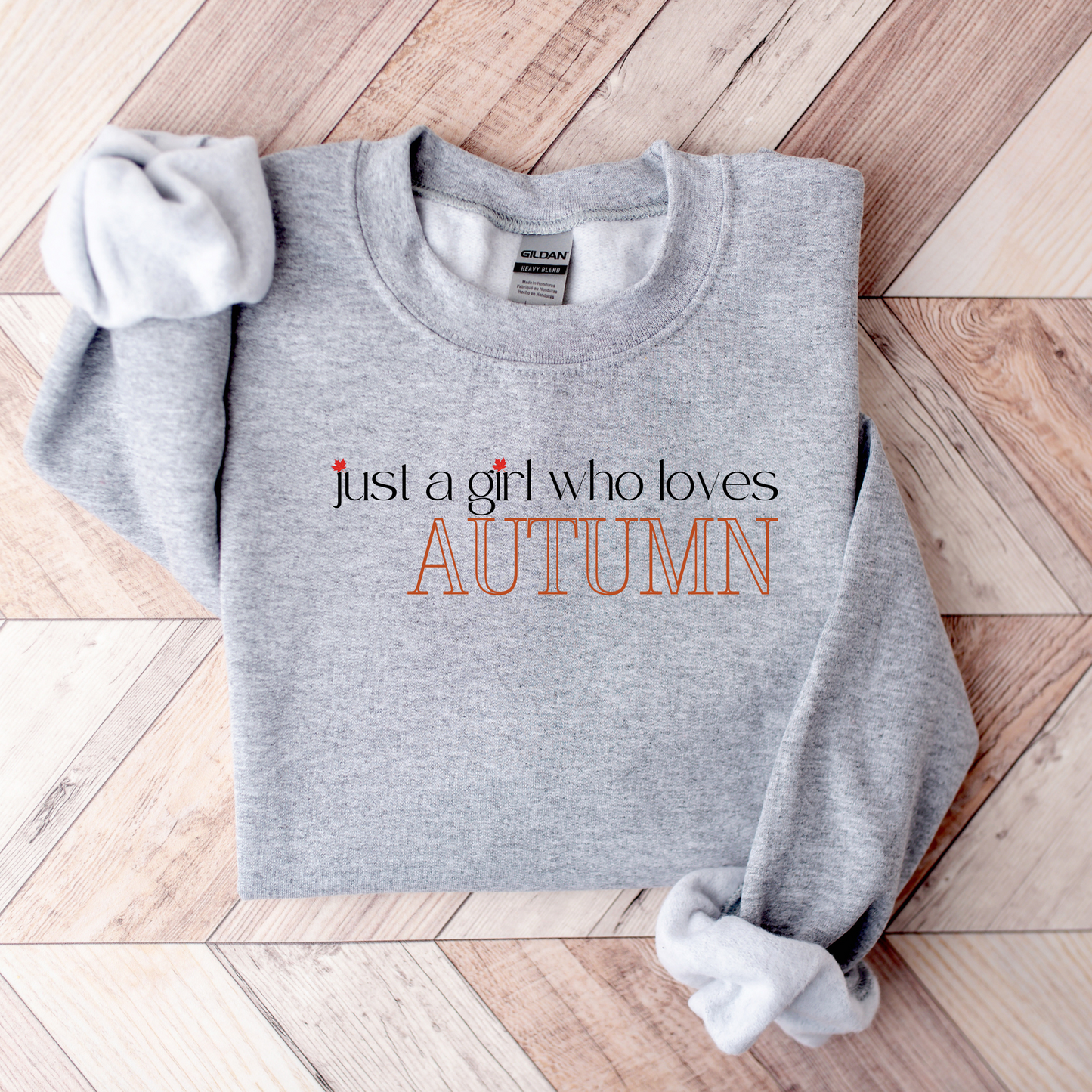 Just a Girl Who Loves Autumn Embroidered Sweatshirt