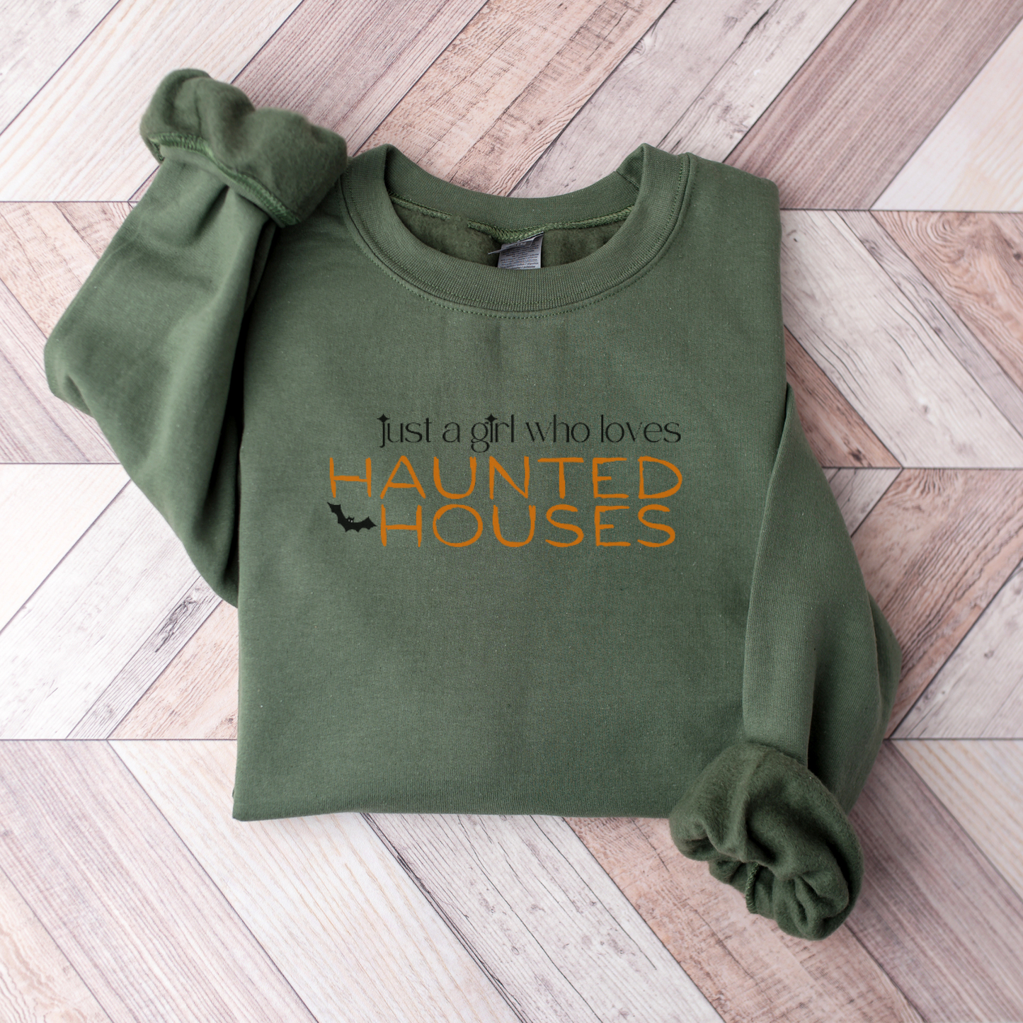 Just a Girl Who Loves Haunted Houses Embroidered Sweatshirt