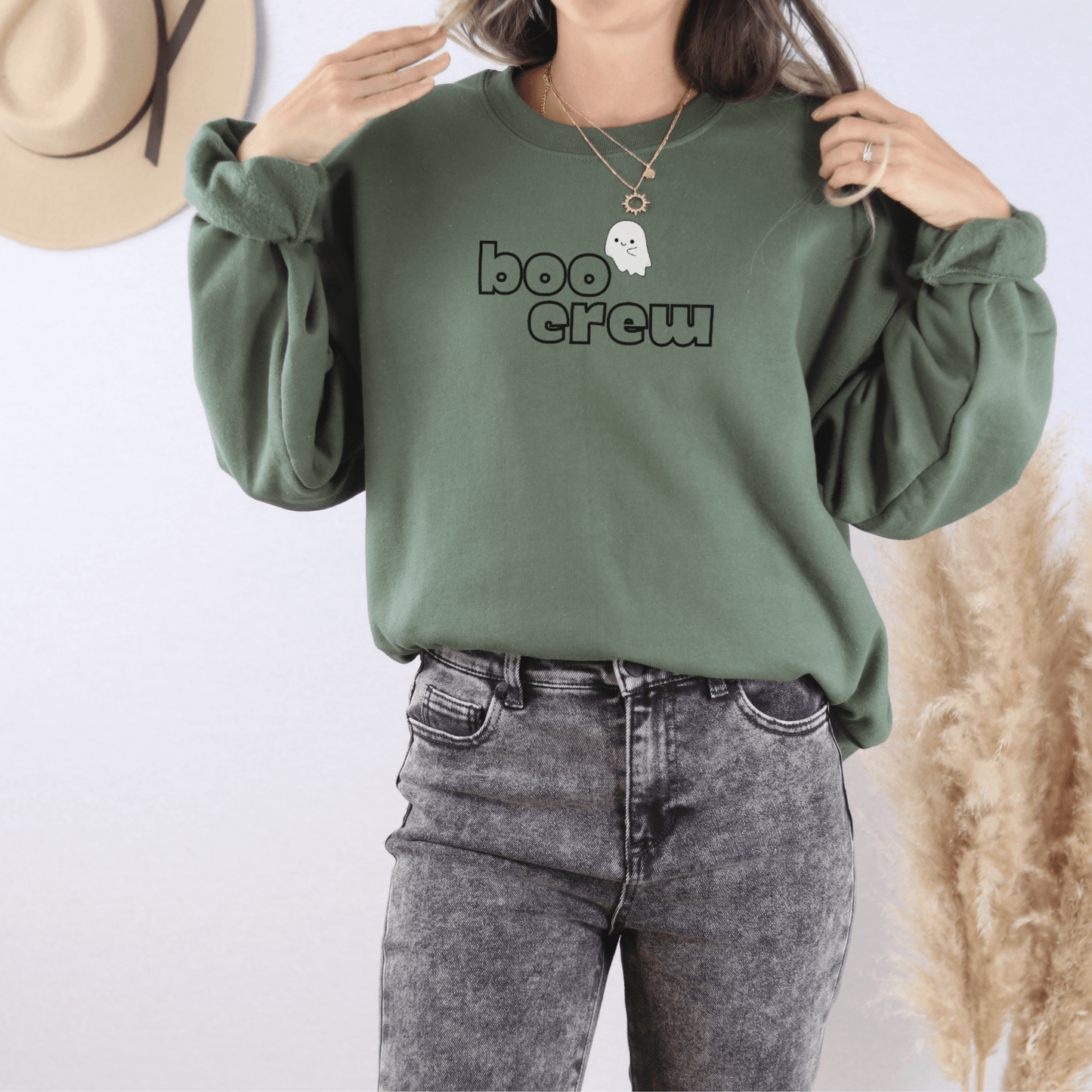 Boo Crew Embroidered Sweatshirt - FallHallowsEmbroidered Sweatshirt