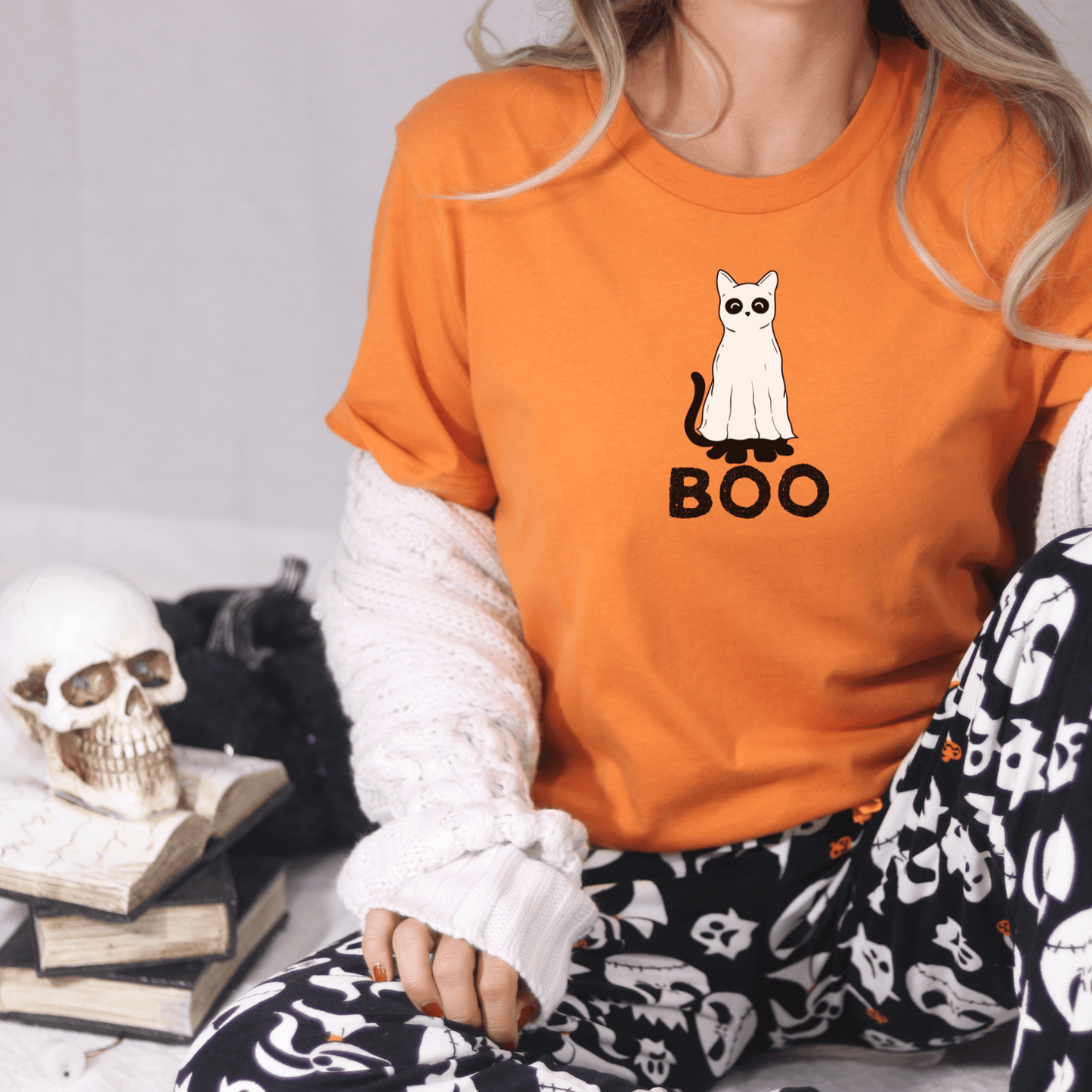 Ghost Cat BOO T Shirt - FallHallowsT Shirt