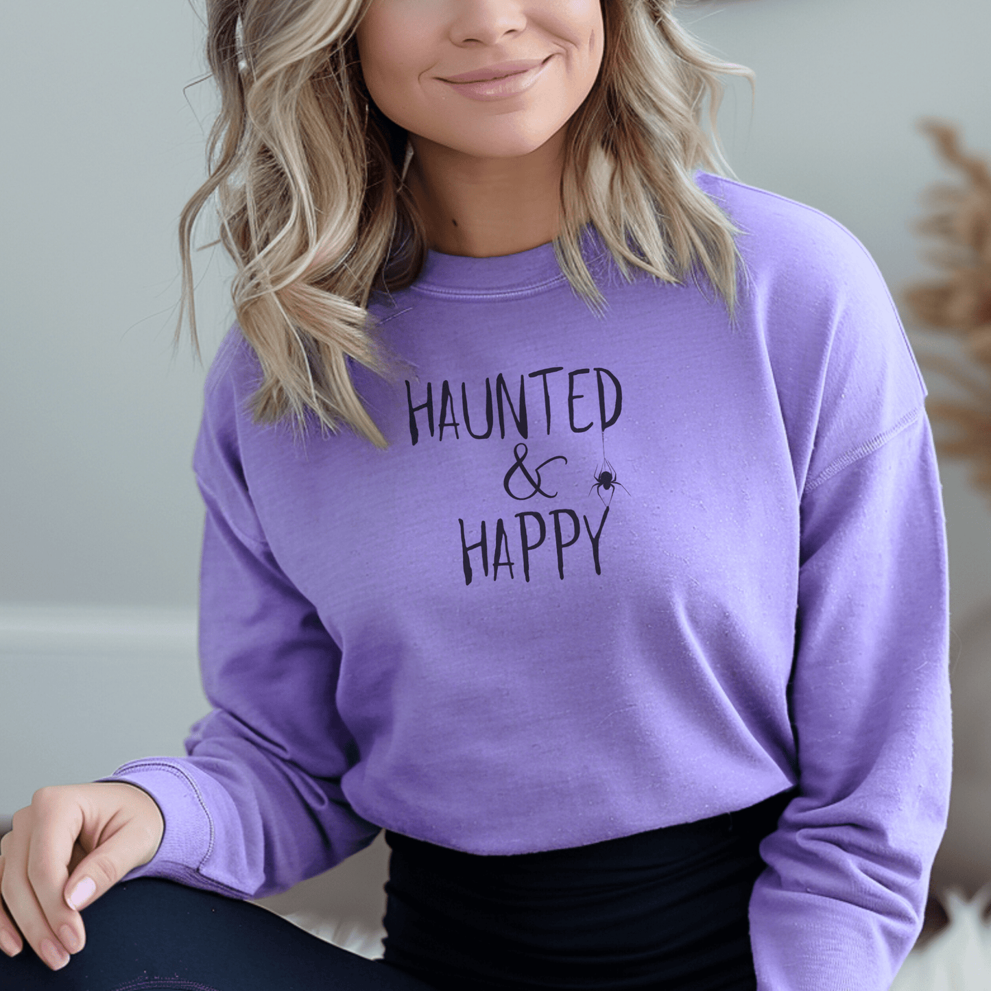 Haunted and Happy Long Sleeve Shirt - FallHallowsLong Sleeve Shirt