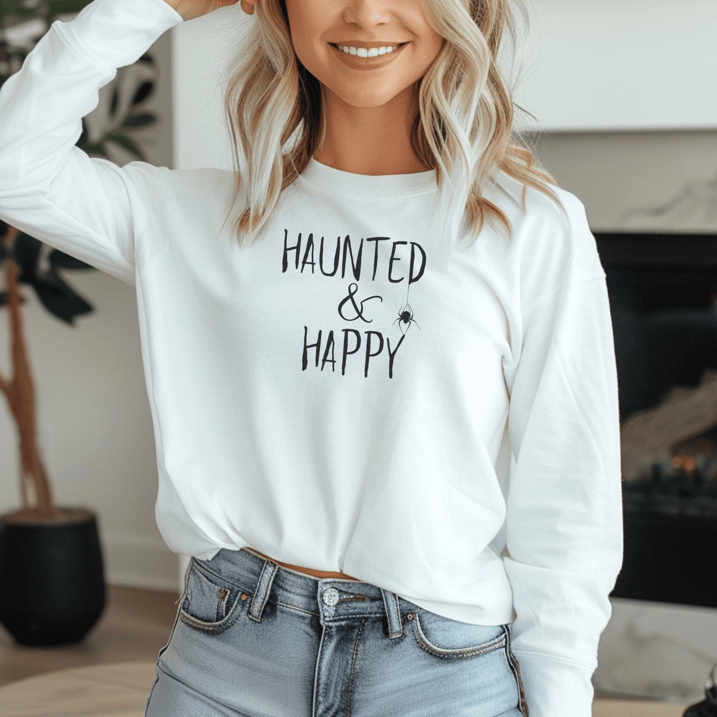 Haunted and Happy Long Sleeve Shirt - FallHallowsLong Sleeve Shirt