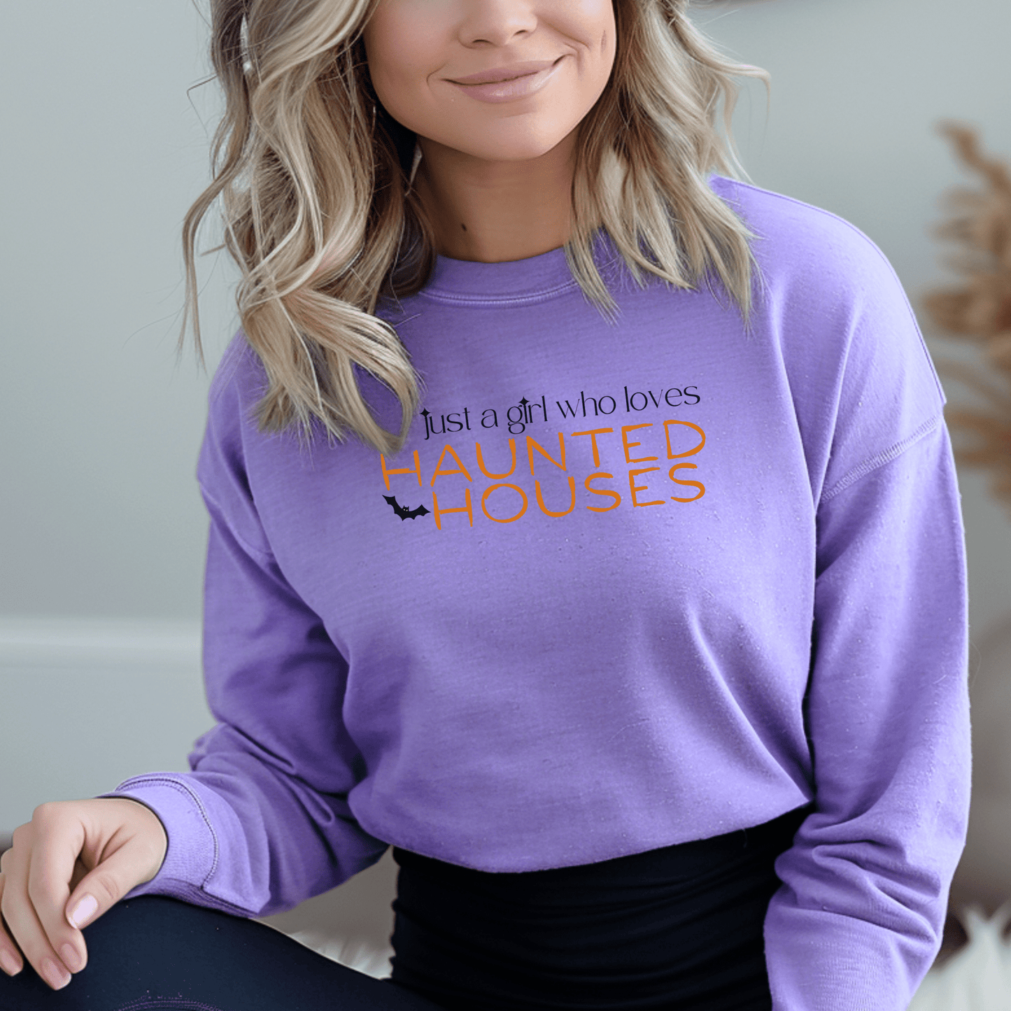Just A Girl Who Loves Haunted Houses Long Sleeve Shirt - FallHallowsLong Sleeve Shirt