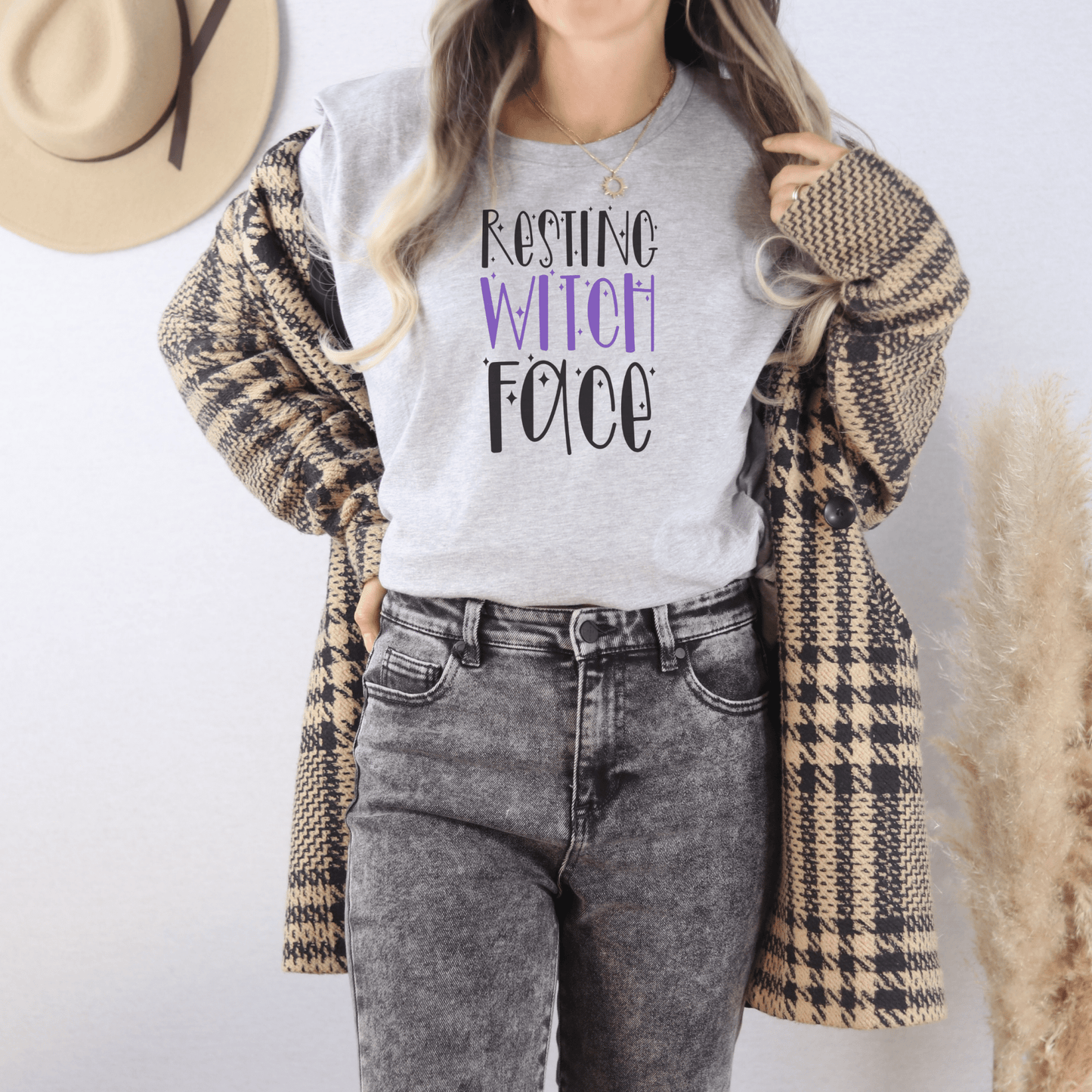 Resting Witch Face TShirt - Colored Text - FallHallowsT Shirt