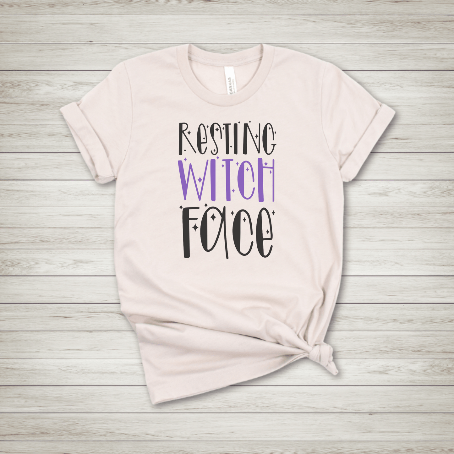 Resting Witch Face TShirt - Colored Text - FallHallowsT Shirt
