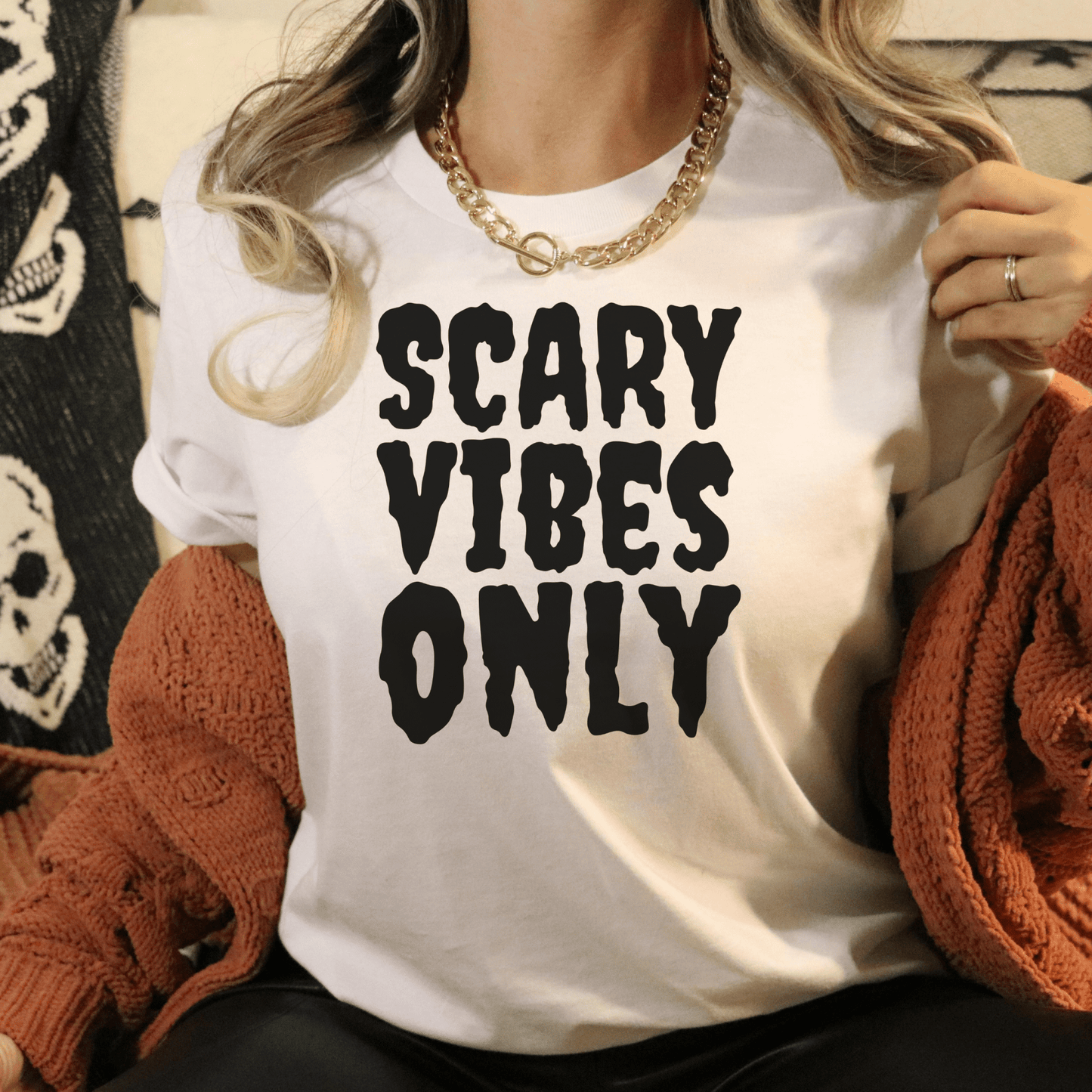 Scary Vibes Only TShirt - FallHallowsT Shirt