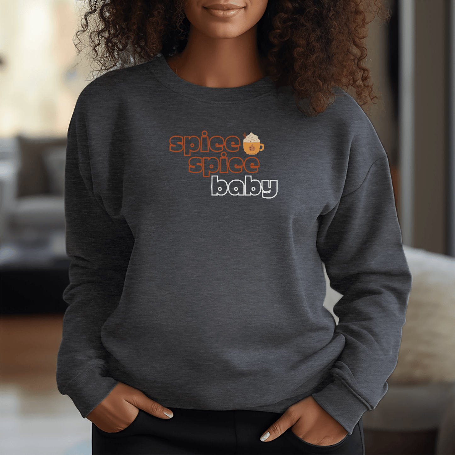 Spice Spice Baby Embroidered Sweatshirt (Dark Colors) - FallHallowsEmbroidered Sweatshirt