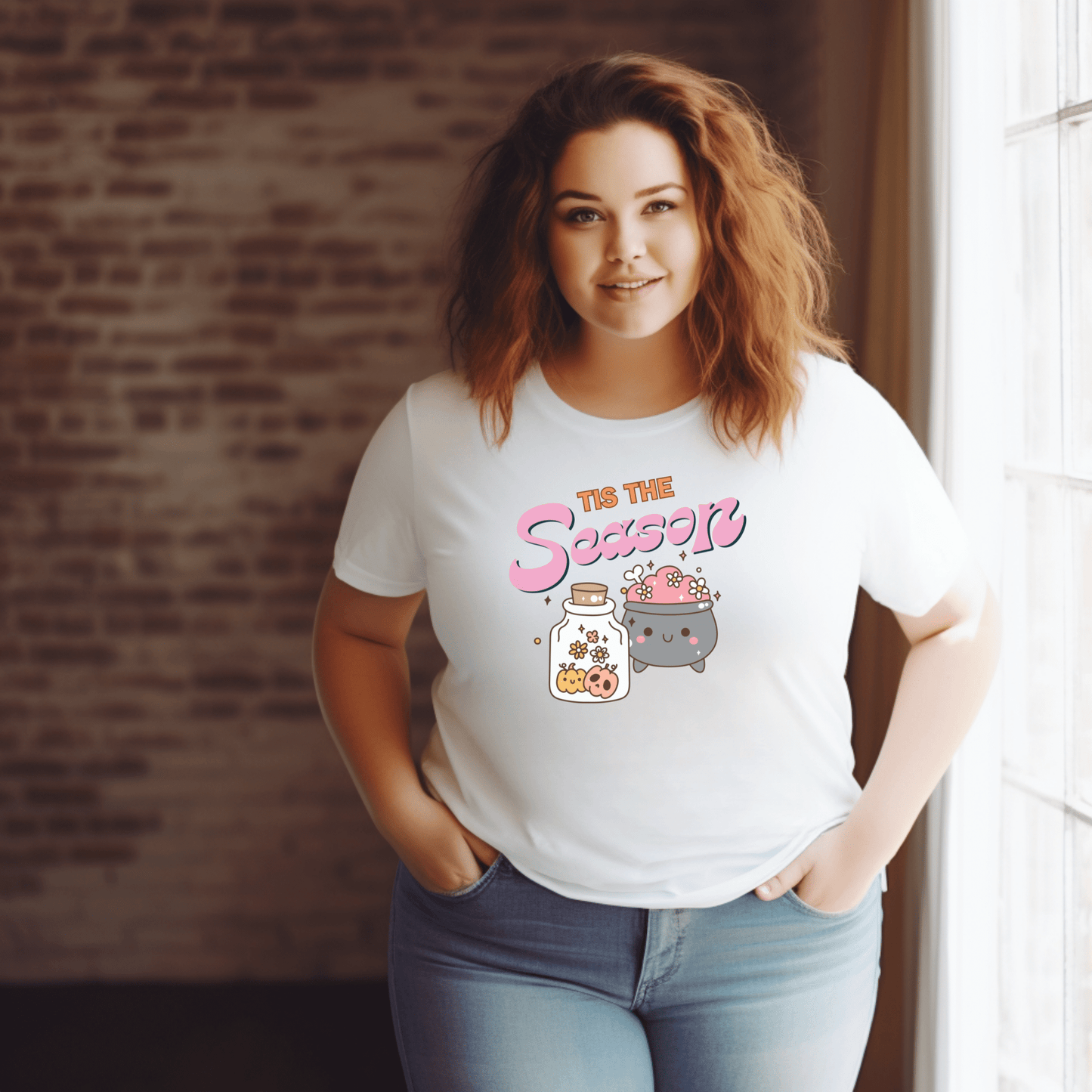 Tis the Season Pink Text Fall Tshirt - FallHallowsT Shirt