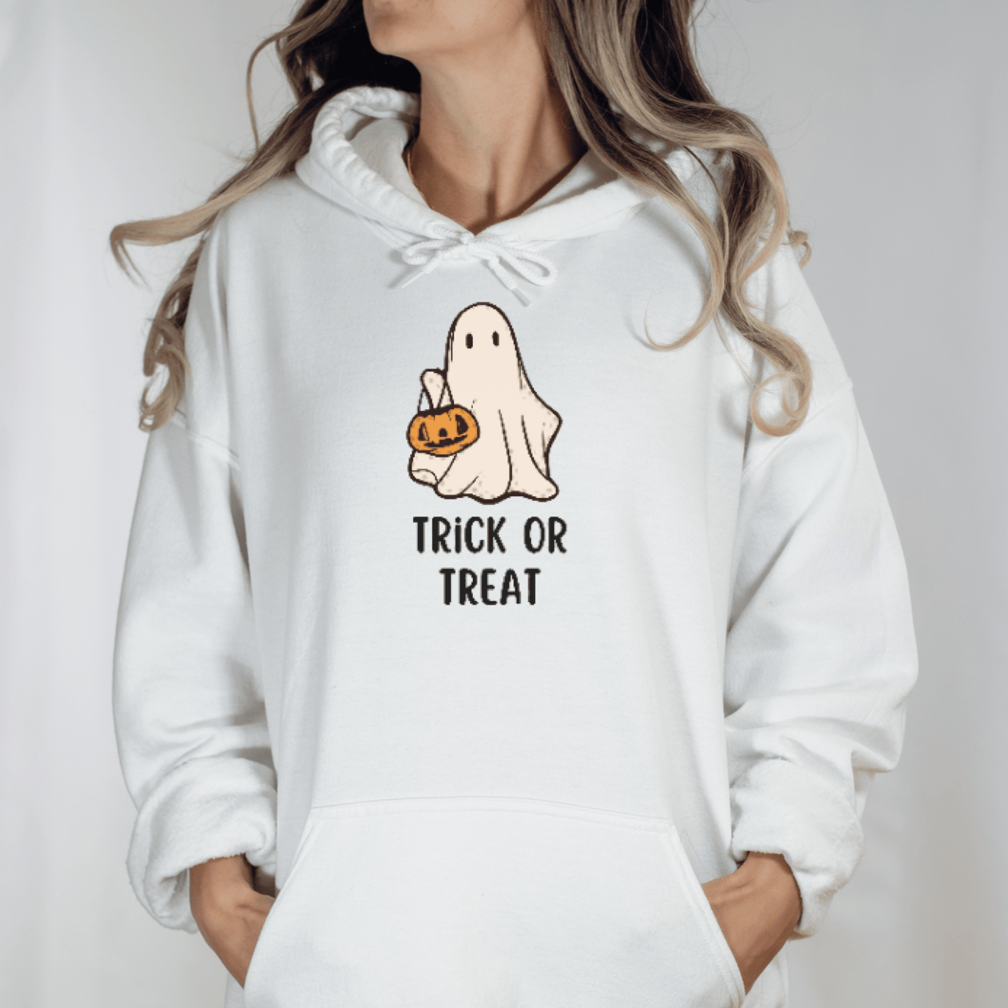 Trick or Treat Ghost Hoodie - FallHallowsHoodie