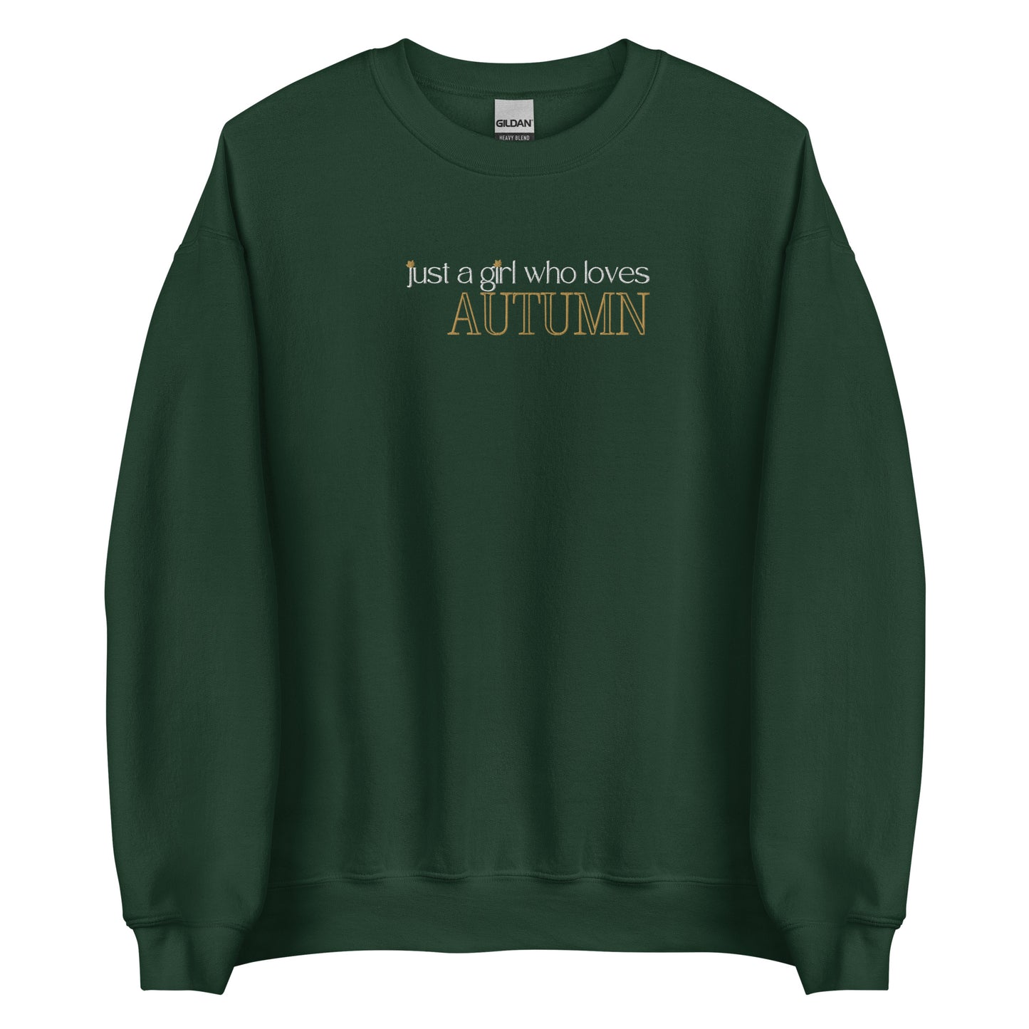 Just a Girl Who Loves Autumn Embroidered Sweatshirt (Dark Colors)