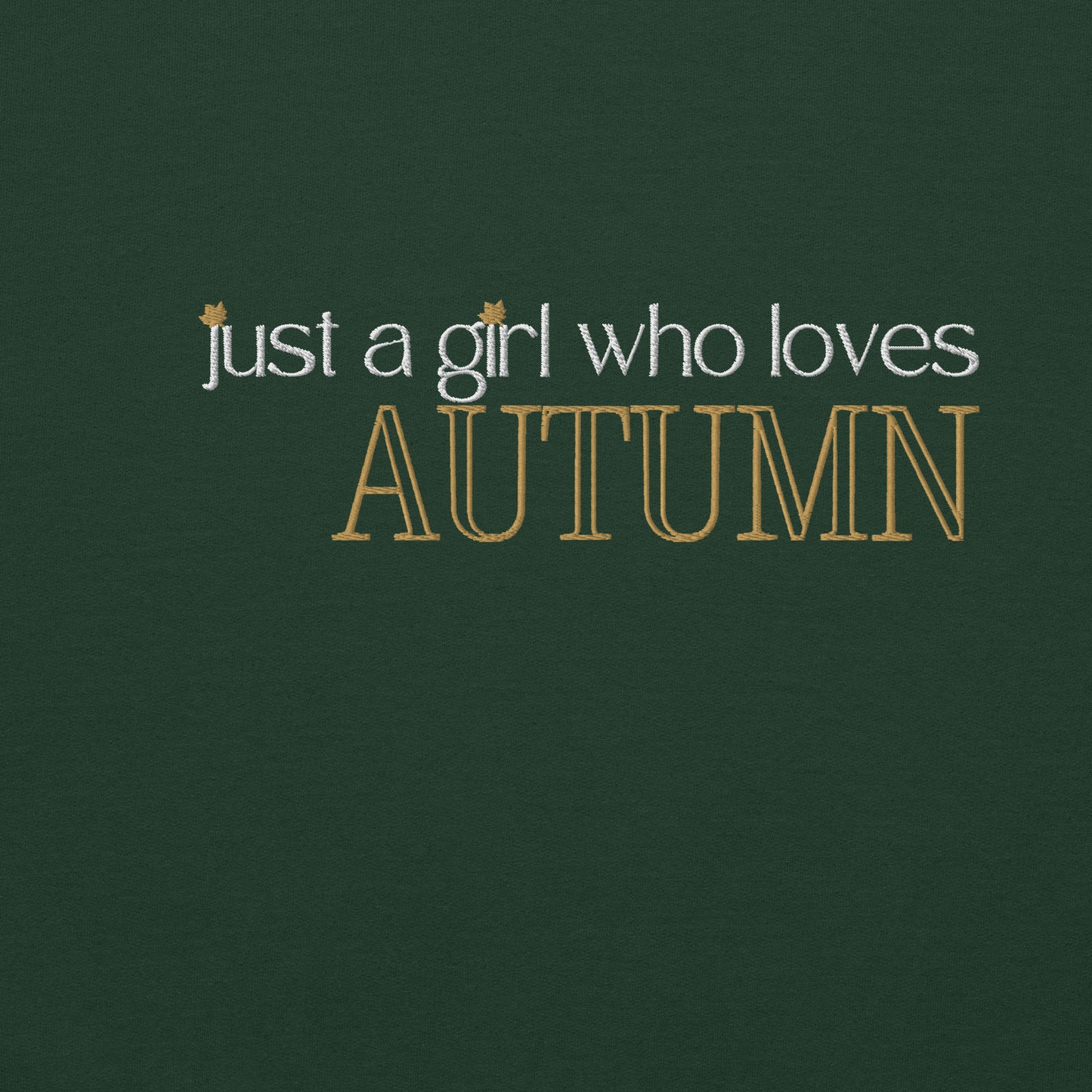 Just a Girl Who Loves Autumn Embroidered Sweatshirt (Dark Colors)