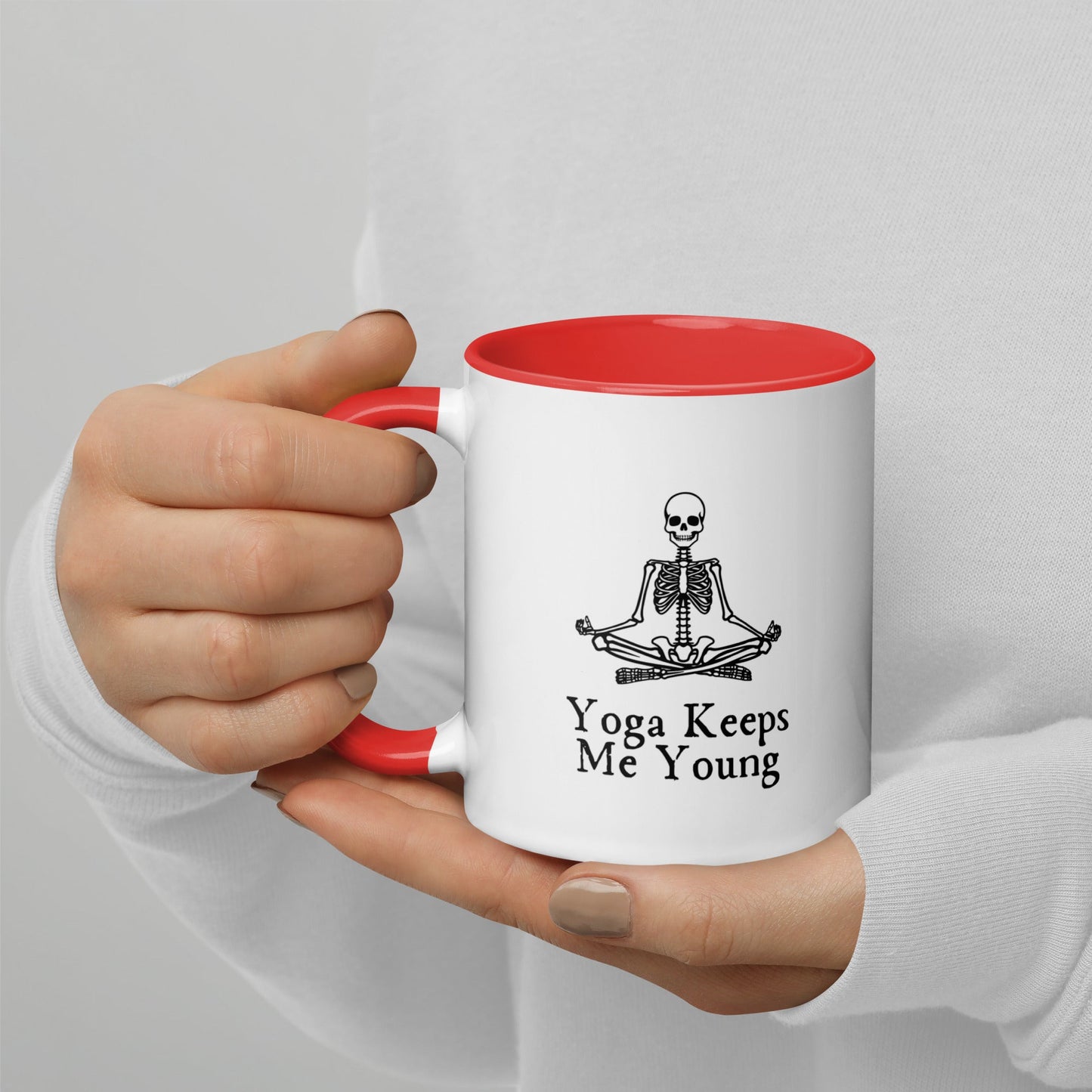 Yoga Keeps Me Young Skeleton Mug - FallHallowsMug