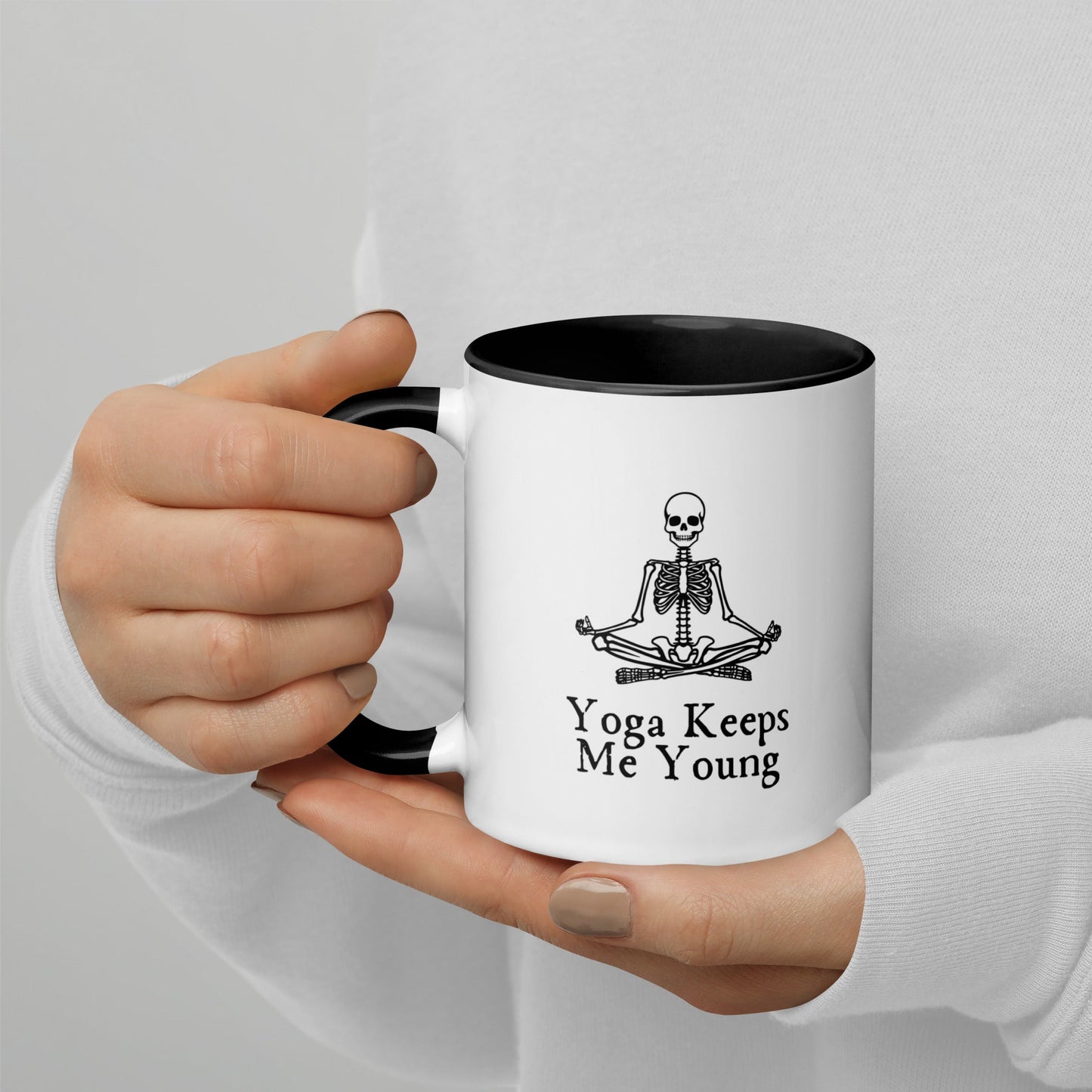 Yoga Keeps Me Young Skeleton Mug - FallHallowsMug