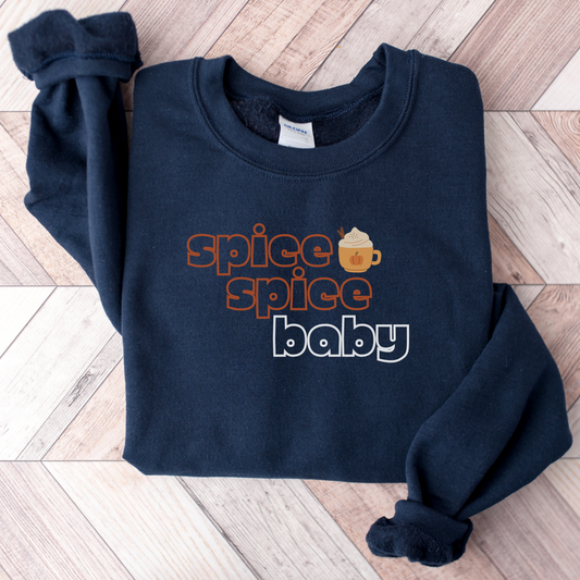 Spice Spice Baby Embroidered Sweatshirt (Dark Colors)