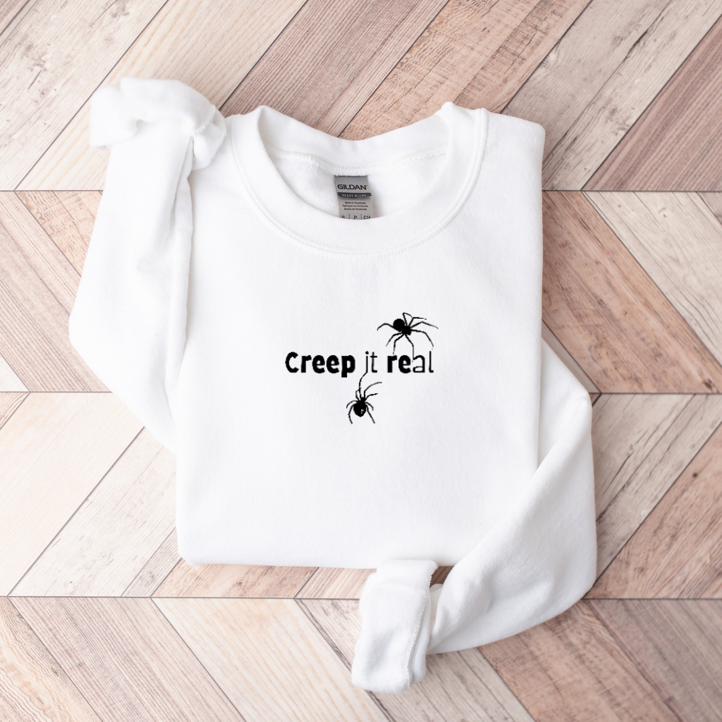 Creep It Real Spiders Embroidered Sweatshirt