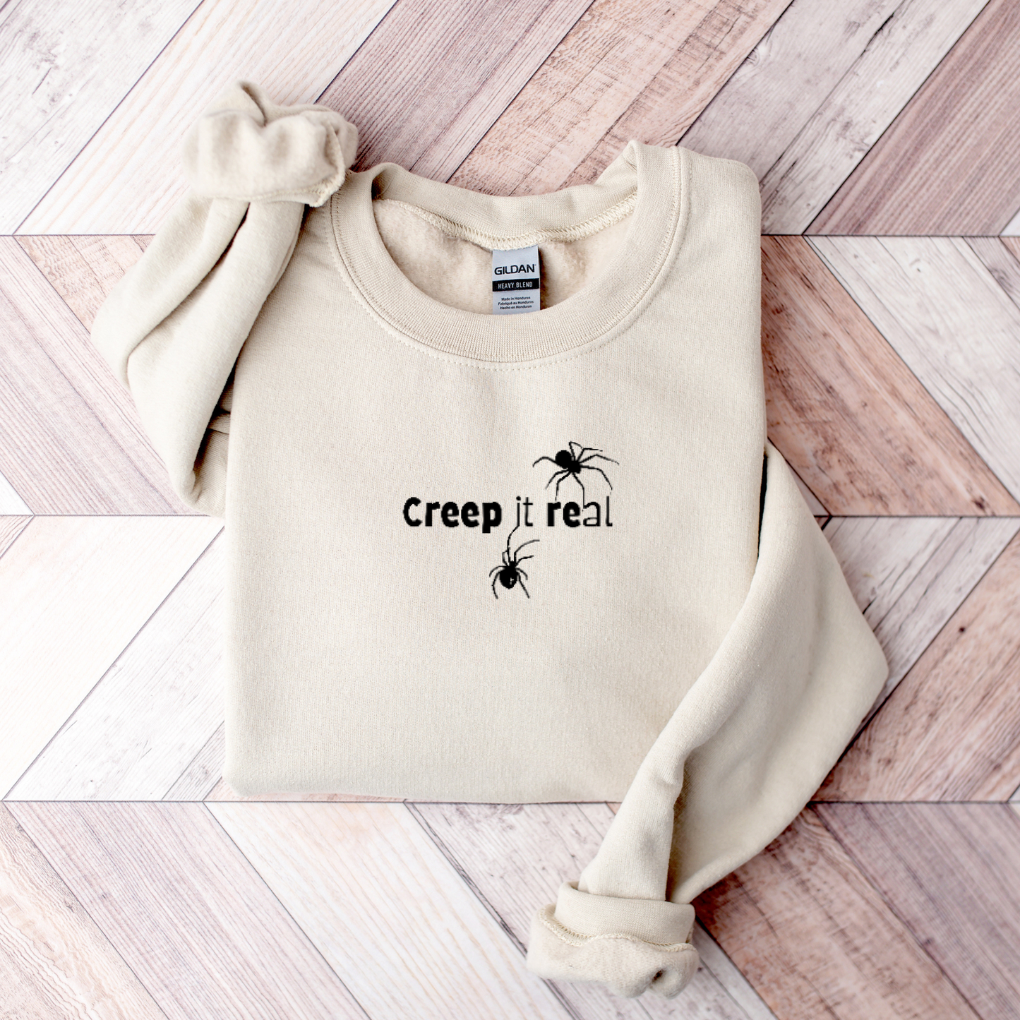 Creep It Real Spiders Embroidered Sweatshirt