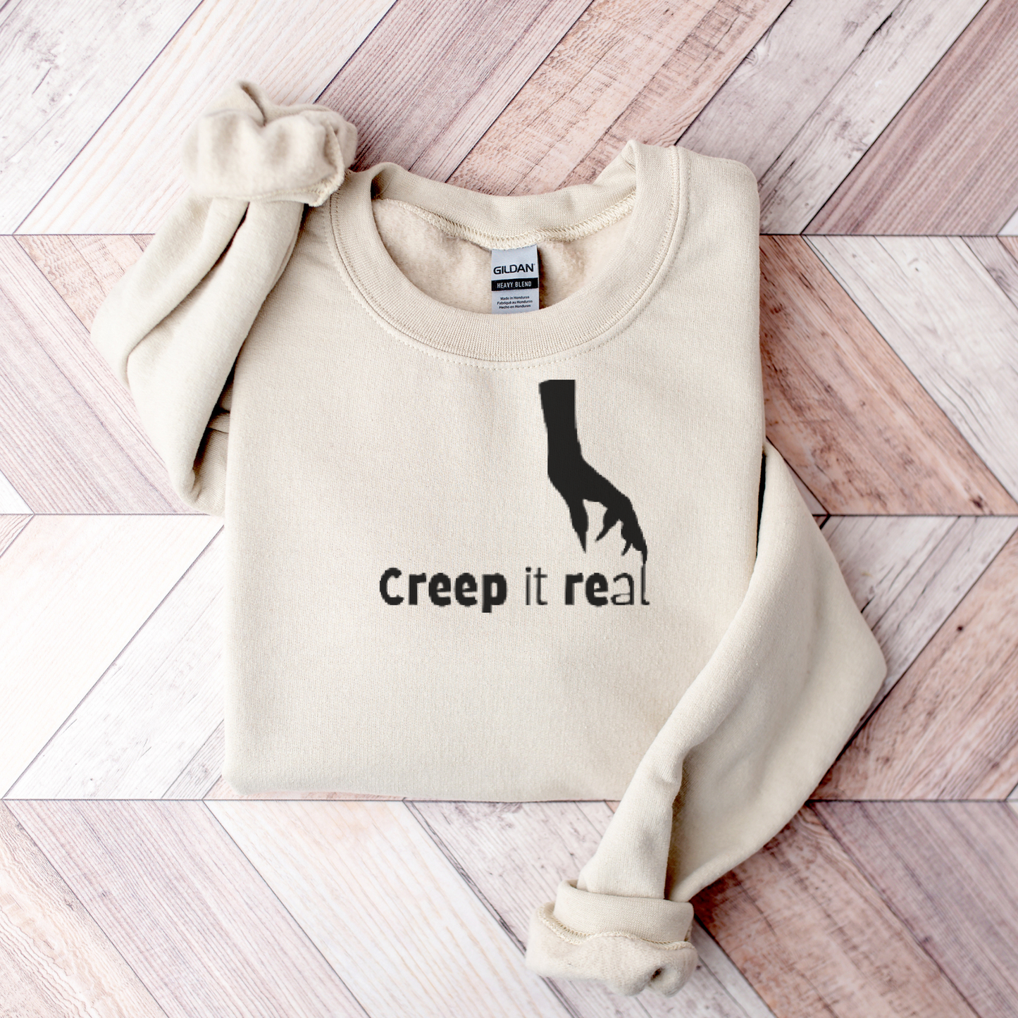 Creep It Real Hand Embroidered Sweatshirt