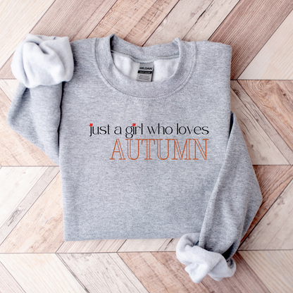 Just a Girl Who Loves Autumn Embroidered Sweatshirt