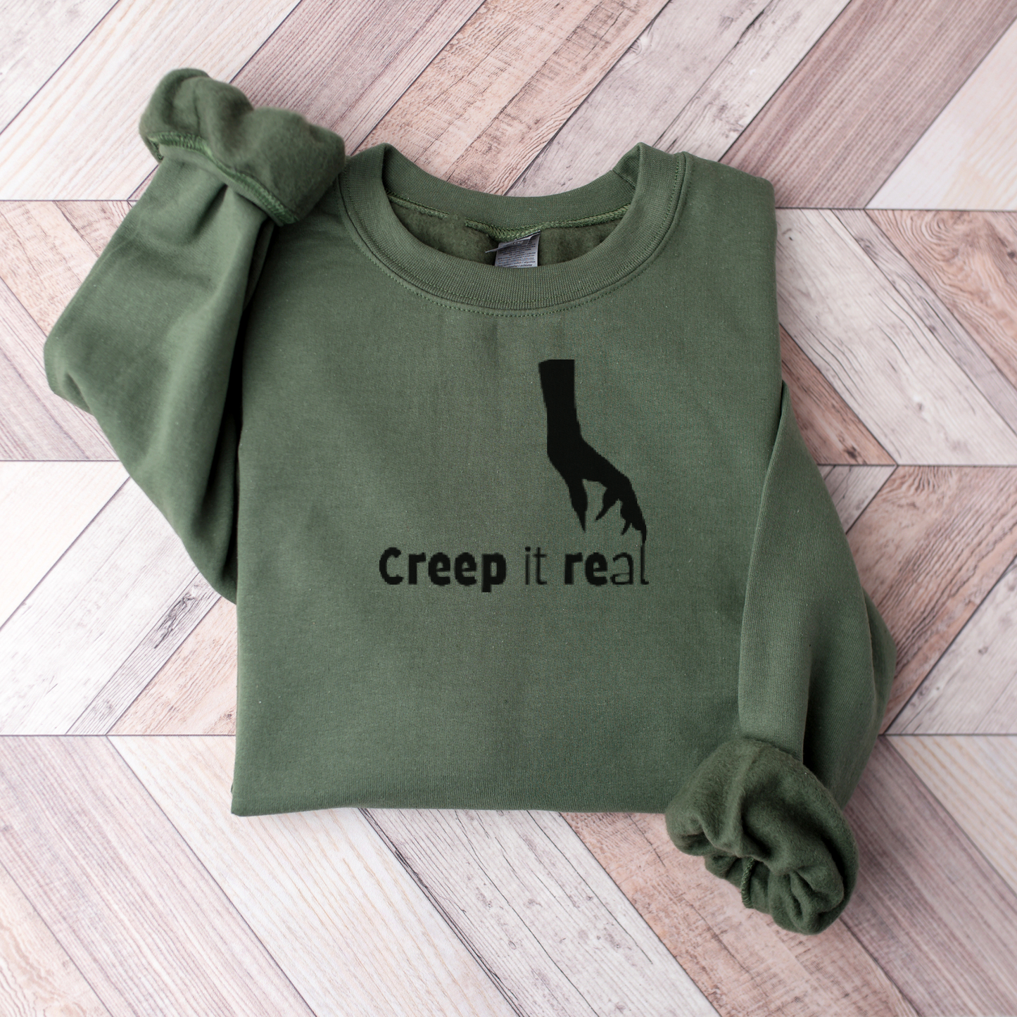 Creep It Real Hand Embroidered Sweatshirt