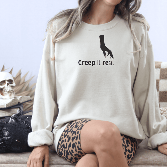 Creep It Real Hand Embroidered Sweatshirt - FallHallowsEmbroidered Sweatshirt