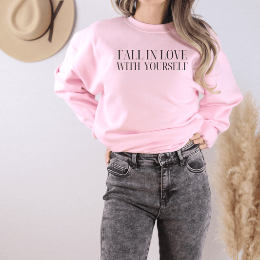 Fall in Love With Yourself embroidered sweatshirt - FallHallowsSweatshirt