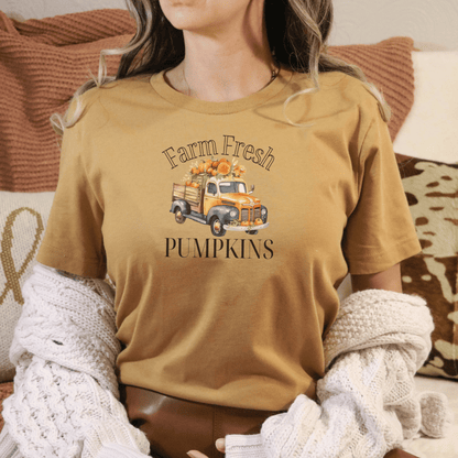 Farm Fresh Pumpkins Orange Truck T Shirt - FallHallowsT Shirt