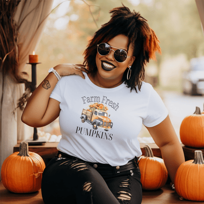 Farm Fresh Pumpkins Orange Truck T Shirt - FallHallowsT Shirt