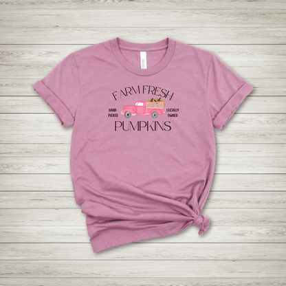 Farm Fresh Pumpkins Pink Truck T Shirt - FallHallowsT Shirt