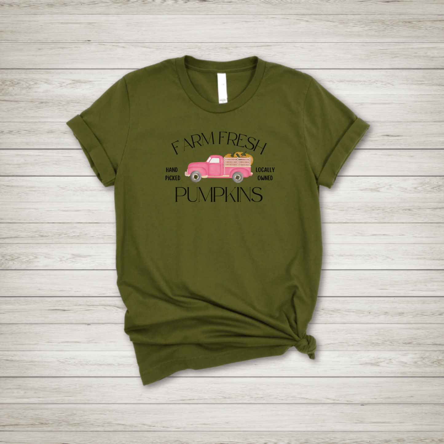 Farm Fresh Pumpkins Pink Truck T Shirt - FallHallowsT Shirt