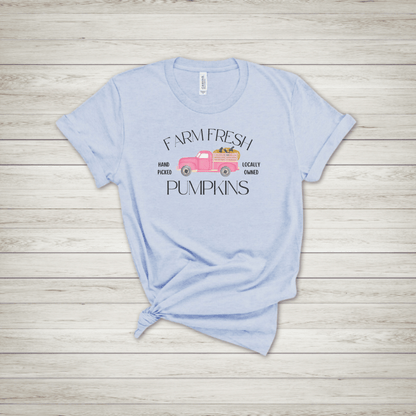 Farm Fresh Pumpkins Pink Truck T Shirt - FallHallowsT Shirt