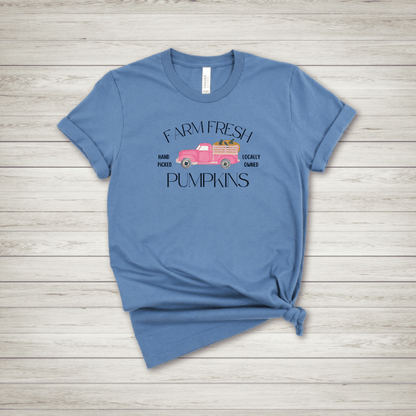 Farm Fresh Pumpkins Pink Truck T Shirt - FallHallowsT Shirt