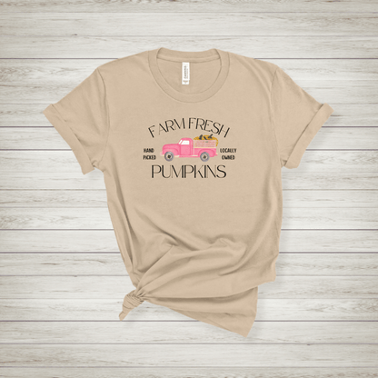 Farm Fresh Pumpkins Pink Truck T Shirt - FallHallowsT Shirt