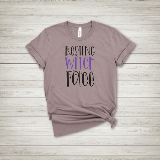 Resting Witch Face TShirt - Colored Text - FallHallowsT Shirt