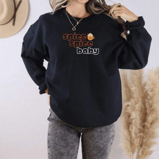 Spice Spice Baby Embroidered Sweatshirt (Dark Colors) - FallHallowsEmbroidered Sweatshirt